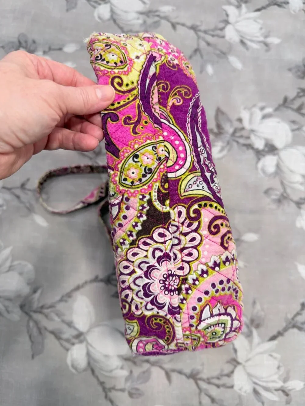Vera Bradley Very Berry Paisley Quilted Tote Pink Purple Floral Paisley Retired